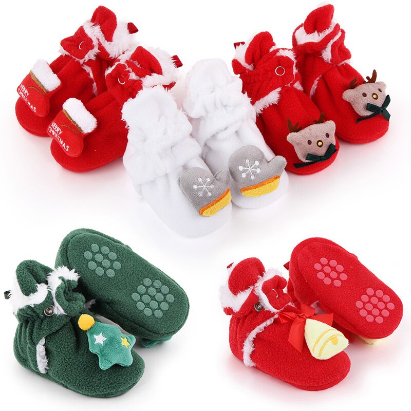 Winter Warm Kerstman Baby Schoenen Kerst Baby Jongens Meisjes Babyschoenen Leuke Laarzen Xmas Soft Sole Baby laarsjes