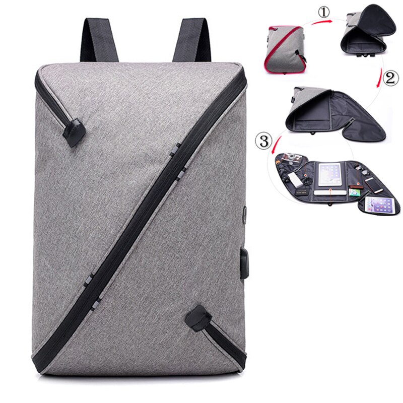 Anti Diefstal Uitbreidbaar Laptop Multifunctionele Usb Opladen Mannen Mannelijke Schooltas Vergrendeld Reizen Bedrijf Rugzakken