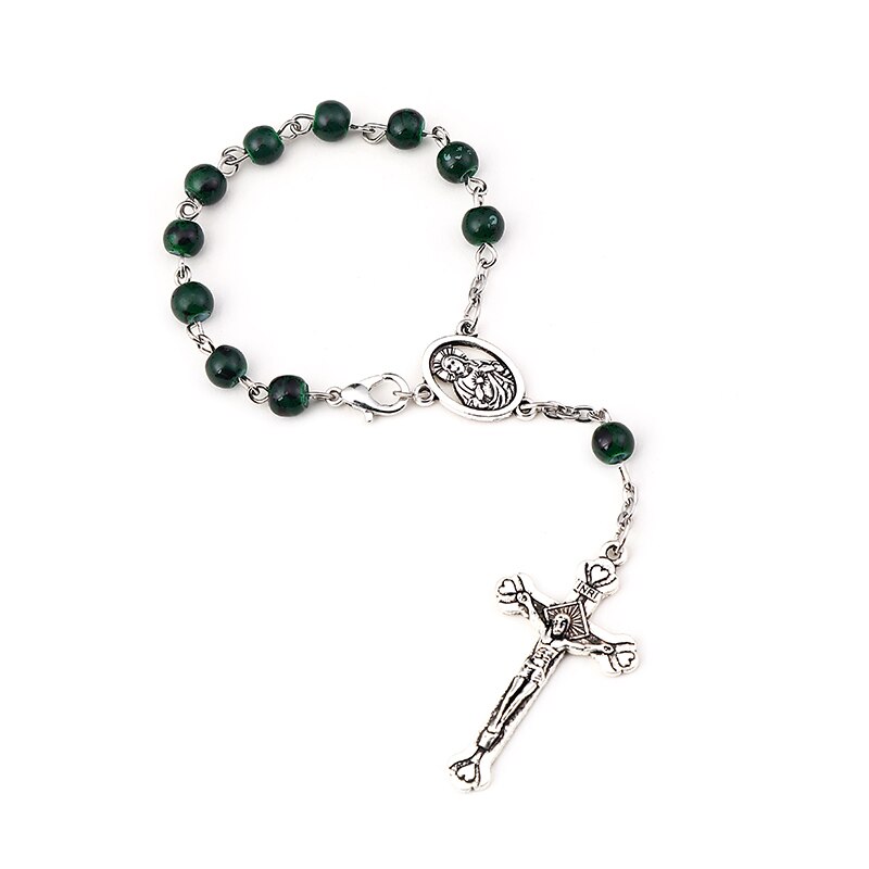 Pulseira traseira de jesus, joia 2021, tendência, coração de jesus, estátua de crucifixo, pulseira católica, presentes, liga de zinco virgem