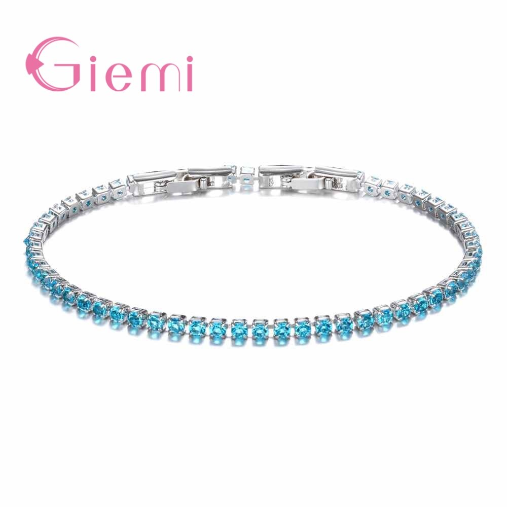 Top Newest Simple Stylish Ladies Women Bracelets 925 Sterling Silver Full Pave Micro CZ Austrian Crystal Bangles: 7