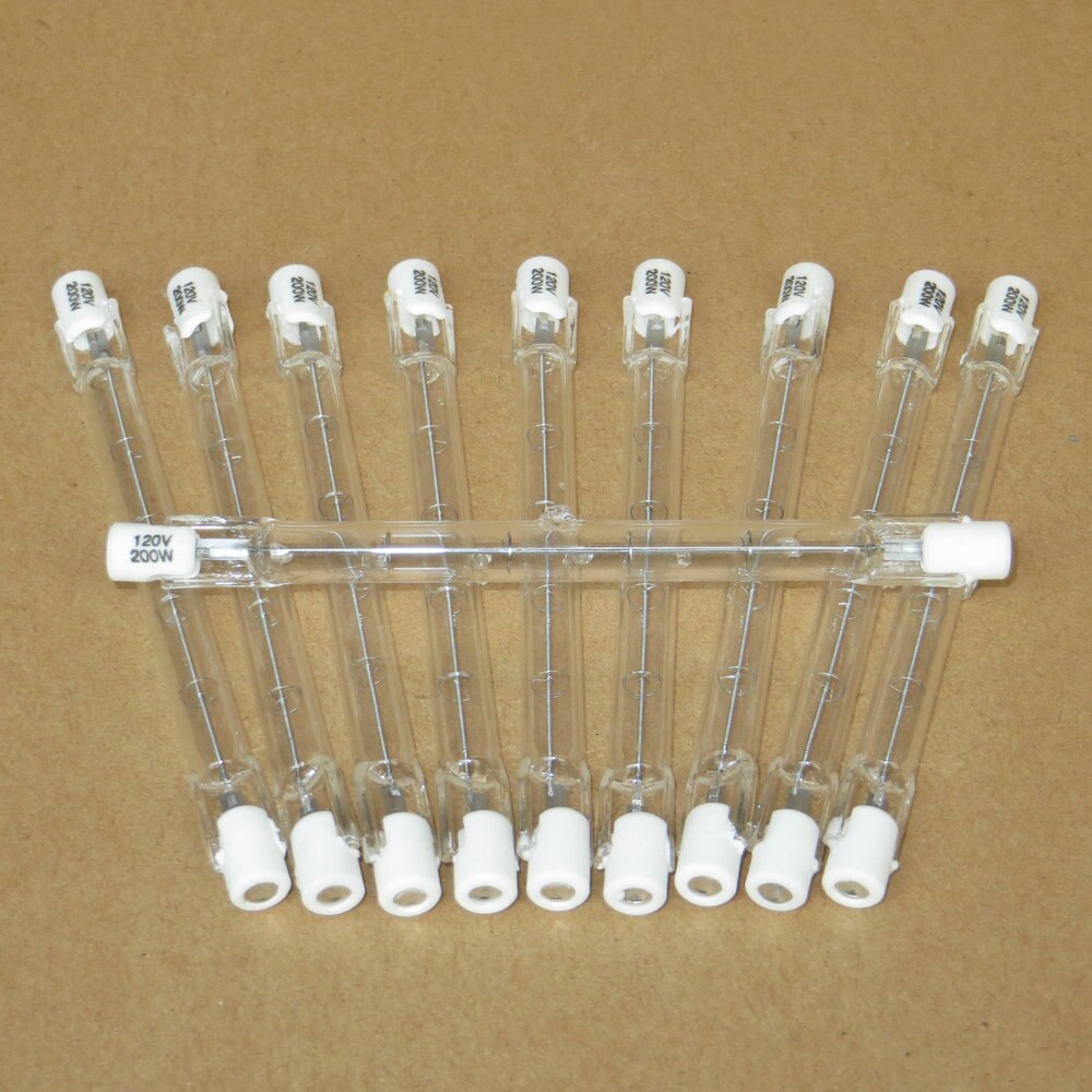 10Pk R7s Halogen Bulb 200W Halogen Lamp 118mm Double Ended Linear R7s Halogen Light Bulb Warm Yellow AC 110V-120V