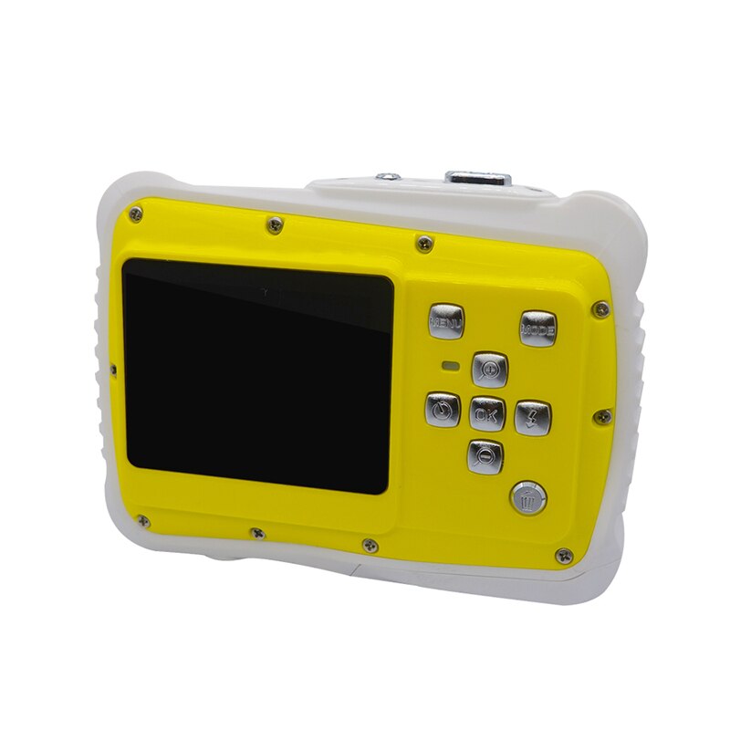 Vanntett 2.0 tommer 5mp hd digitalkamera undervanns barn barn sport mini kamera tegneserie for barn som svømmer: Gul