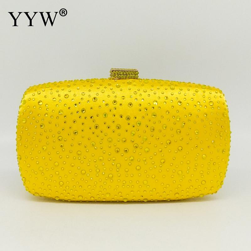 Geel Portemonnee Vol Strass Vrouwen Clutch Portemonnees Pochette Femme Green Party Clutch Suede Rose Purse Bruiloft Prom Bag Sac: yellow