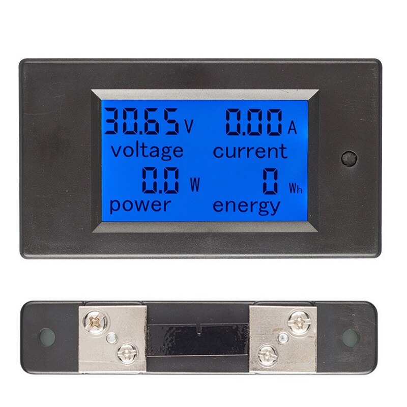 Dc digitalt panel voltmeter ampere meter 6.5-100v 4 in1 lcd volt strøm watt strømforbrug meter bulit-in shunt: C