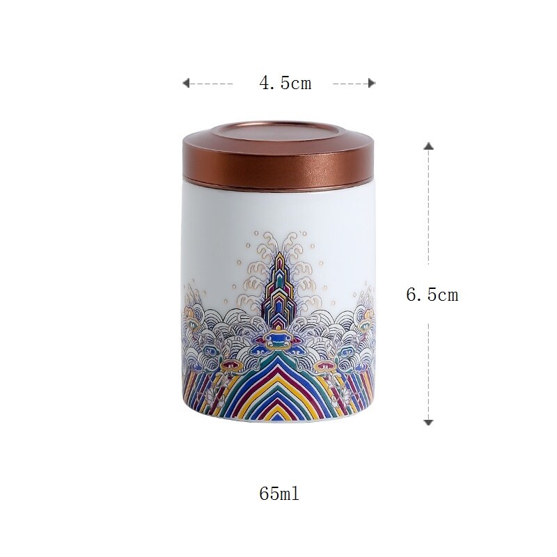 Travel Portable Chinese Retro Porcelain Small Tea Caddy Canister Sealed Ceramic Jar Tea Storage Box Container: 2