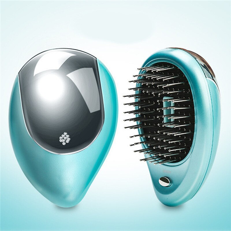 Portable Electric Lonic Hair Comb Lon Vibration Hair Brush Comb Anti-static Massage Mini Straightening Comb Without Battery