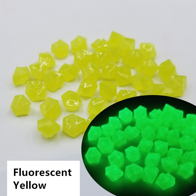 300 Stks/pak 14Mm Lichtgevende Grind Tuin Decoratie Lichtgevende Steen Pebble Medium Lichtgevende Outdoor Aquarium Decoratie: Fluorescent Yellow