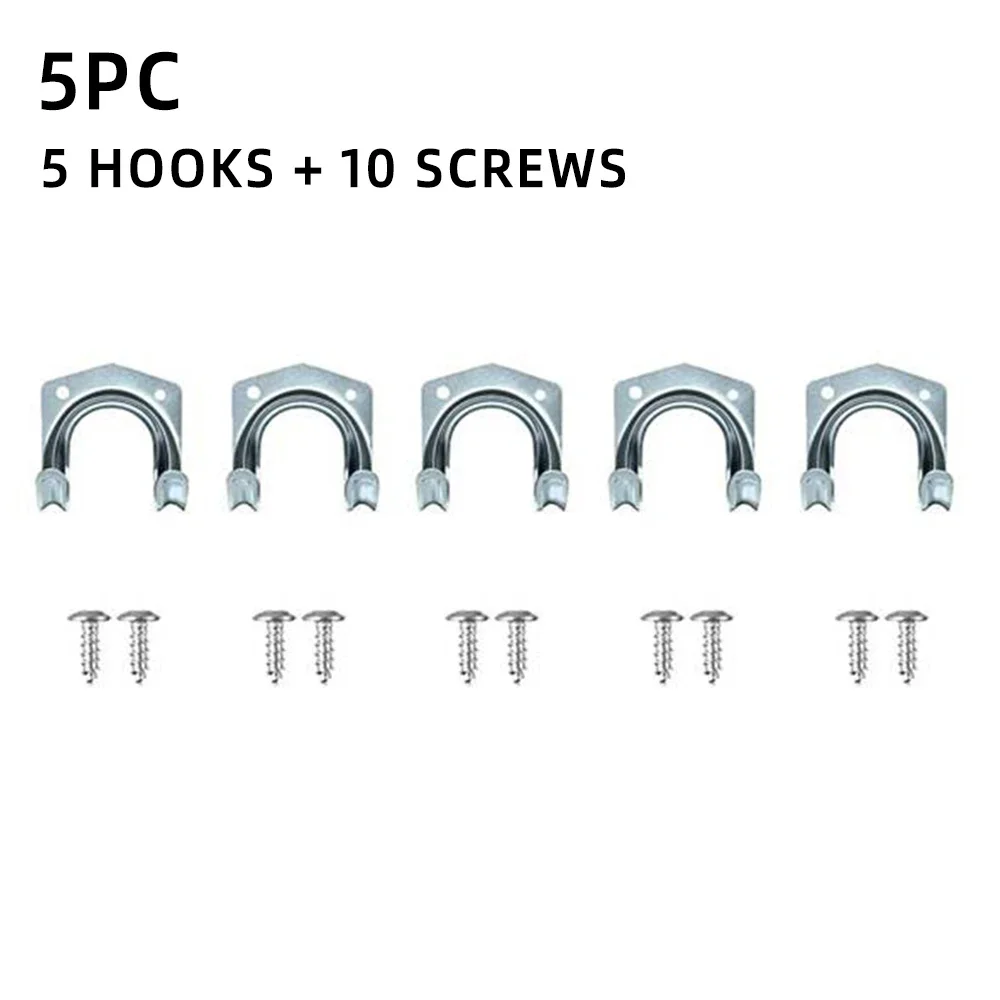5/10 stks Hanger Sets Gereedschap Opslag Haken Muurbevestiging Metalen Dubbele Haken Garage Schuur Opknoping Organisator Tuinbeugel: Brons