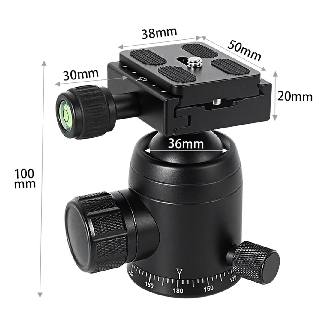 BGNing 360 Degree Panorama Ball Head Tripod Camera Mount Stand Phone Holder Clip XJ-8 Flashlight Microphone With Spirit Level
