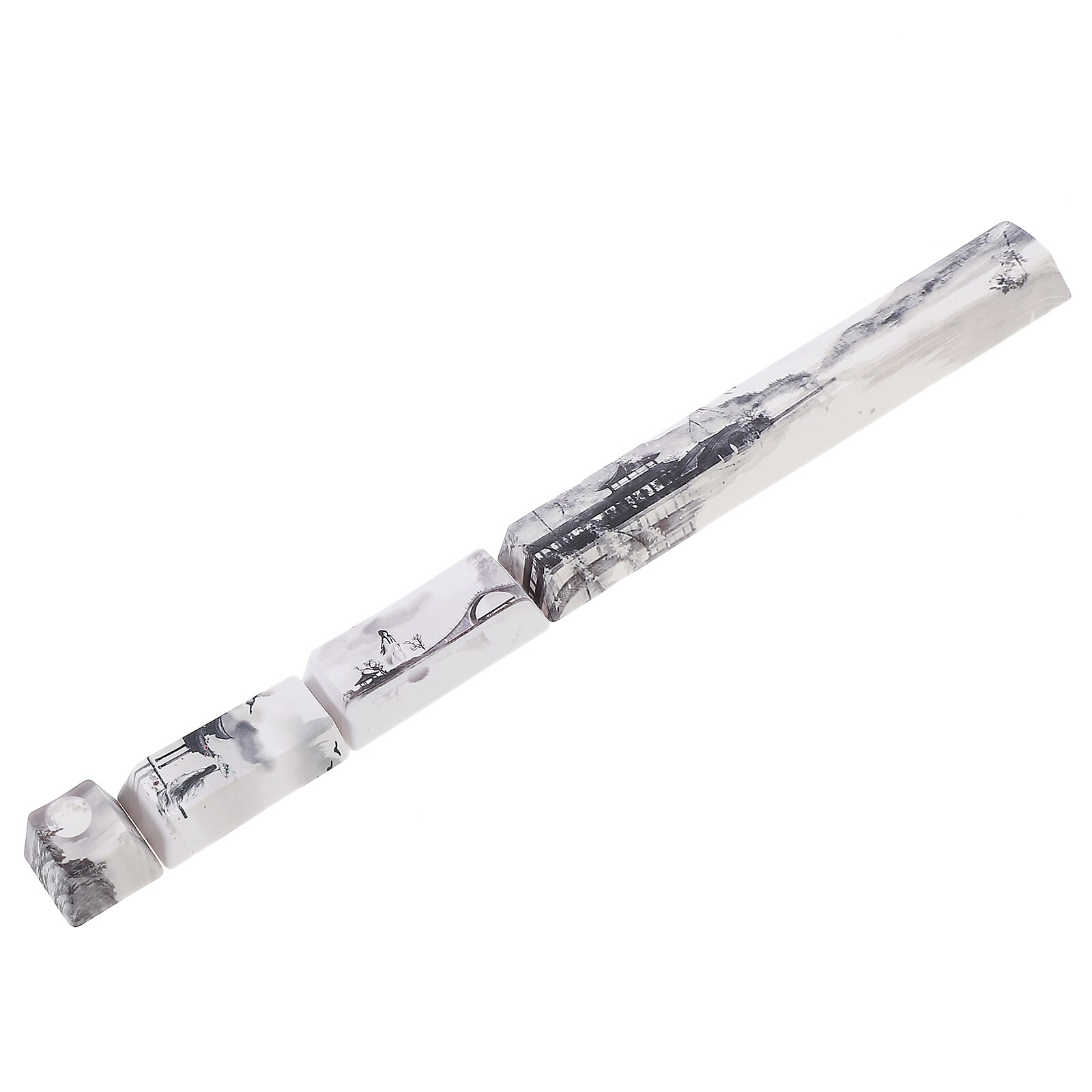 4pcs Lovely Keyboard Key Caps Home Computer DIY Keycaps Kit Keyboard Supply: Grey