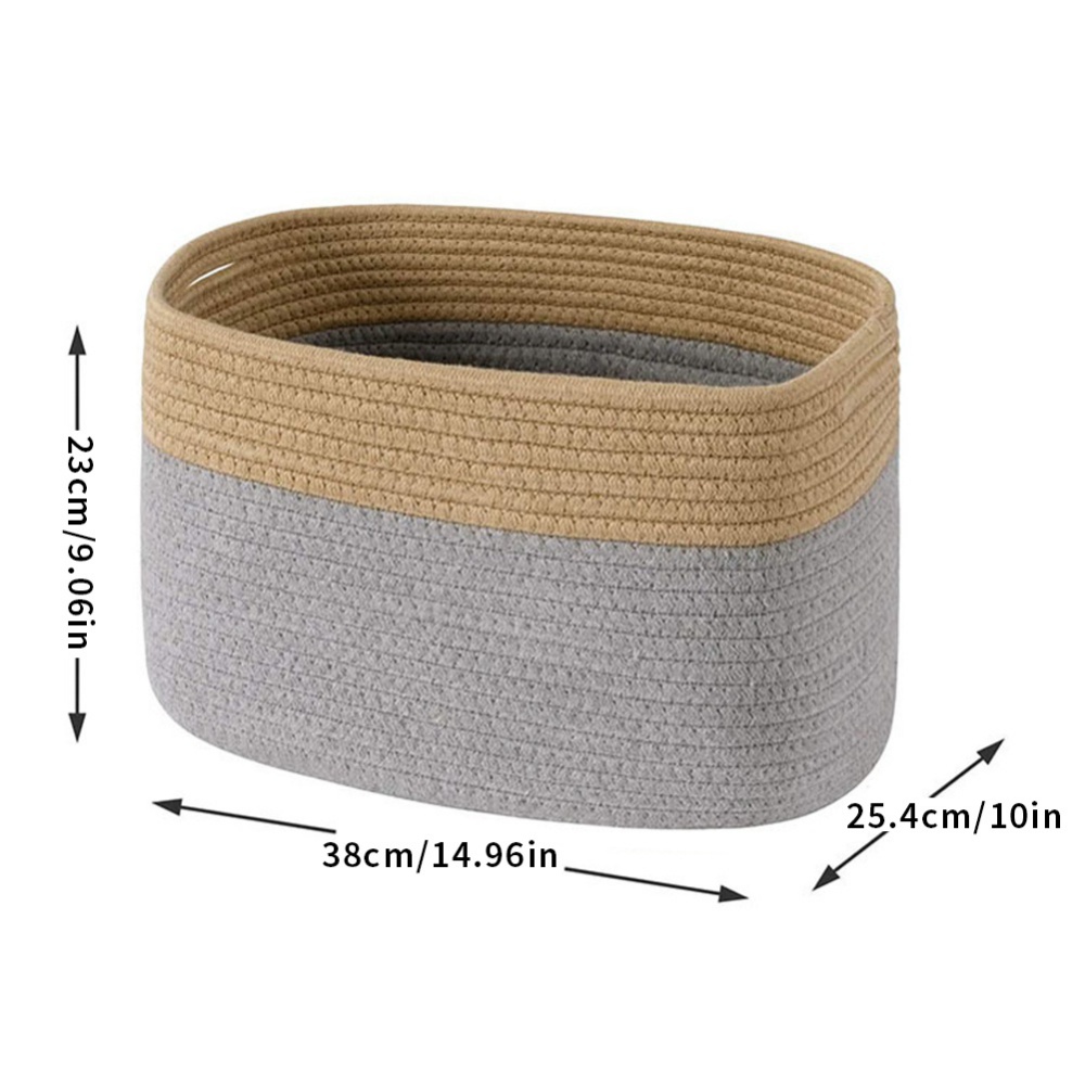 Inadays Laundry Basket 51L Large Clothes Laundry Hamper Woven Cotton Rope Tall Bag Baskets Toy Storage Organizer Collapsible Blanket Toys Clothes Pillows Gra