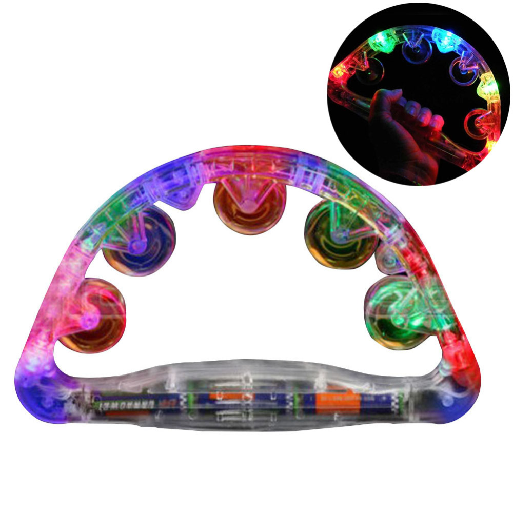 LED Blinkt Licht Tamburin Schütteln Musical Spielzeug Kinder Leucht Partei Prop Baby Rassel Spielzeug Glühen Handbell Kind Party Favors Spielzeug
