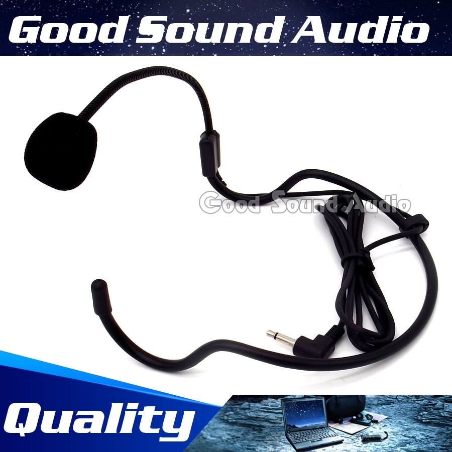 3.5mm Plug Wired Condenser Headworn Headset Microphone Earhook Headband Mic For Wireless Karaoke Teaching Megaphone PC Interview