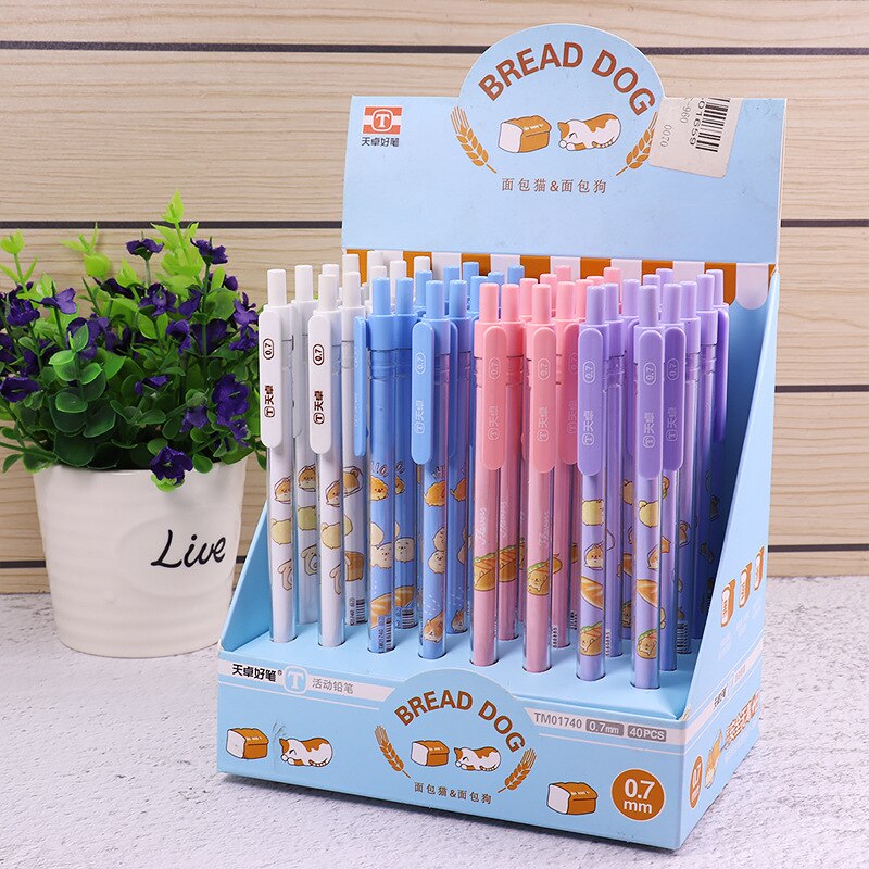 40 pcs/lot Hero Series Mechanical Pencil Cute Student Automatic Pen For Kid School Office Supply Promotional: 01740  0.7MM