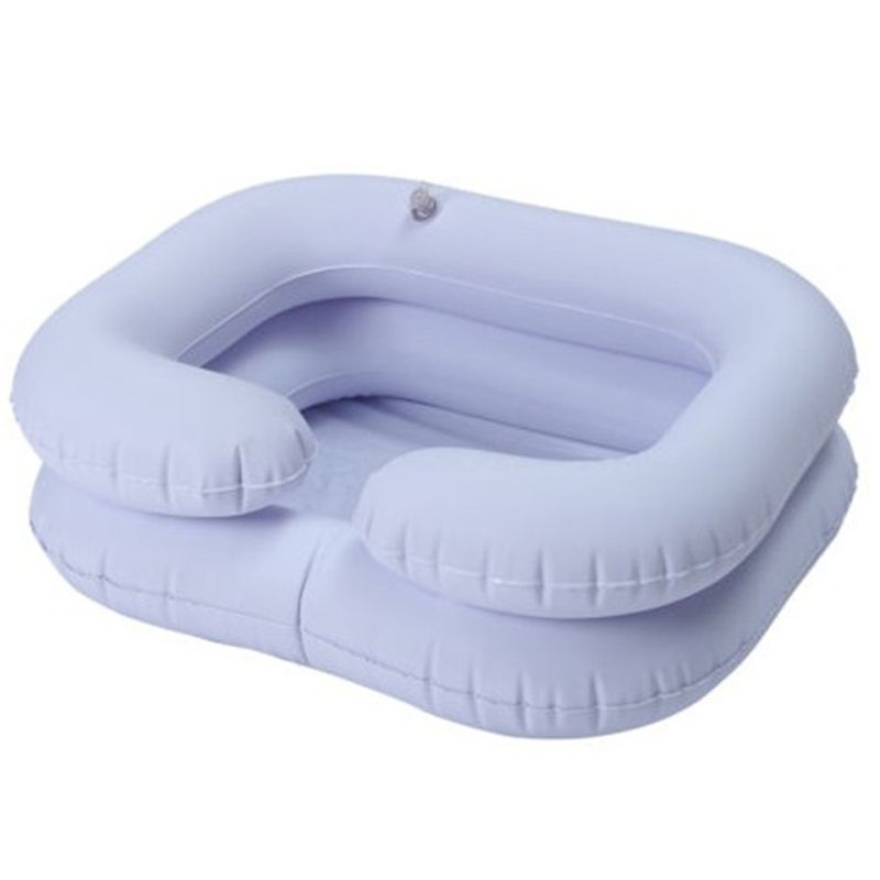 Inflatable Shampoo Basin for the Disabled Elderly Portable Hair Washing Basin Drain Tube Bed Rest Nursing Aid Sink Including Air