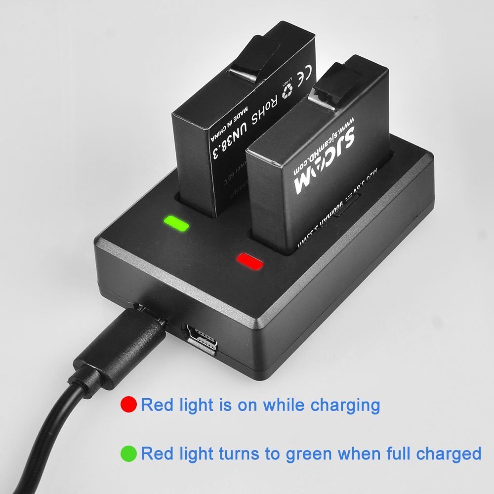 M20 Battery Charger Travel Dual Charger with 2 pcs M20 batteries For SJCAM M20 Battery
