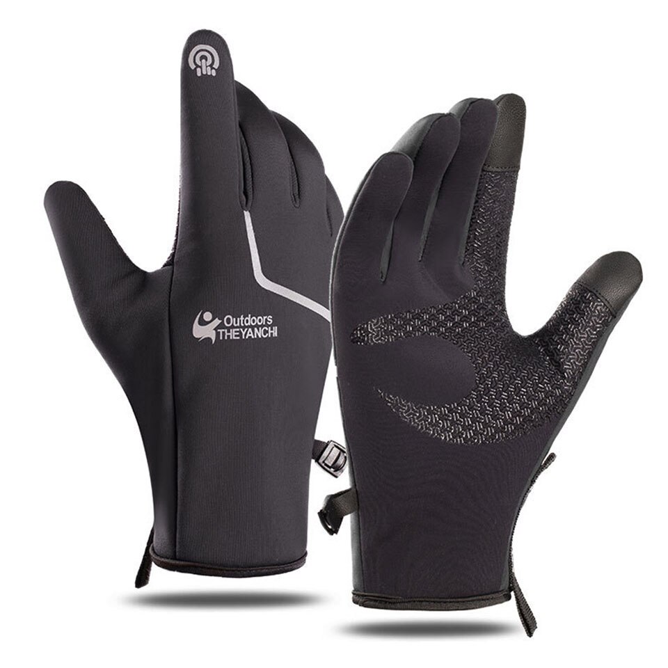 Waterdichte Winter Warme Handschoenen Sneeuw Ski Handschoenen Snowboard Handschoenen Motorrijden Winter Touchscreen Handschoenen: black / XL