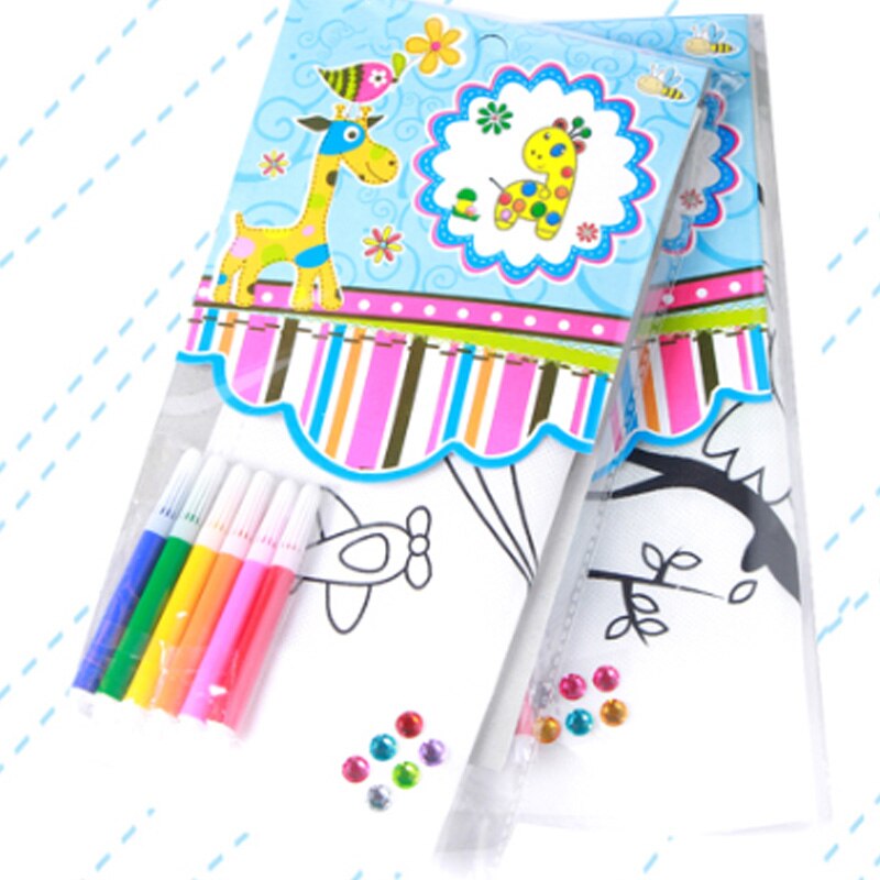 Bolsos pintados a mano de Graffiti para niños de tela no tejida, bolsos pintados a mano 22*25 CM, bolso de mano 1 Uds./5 uds.