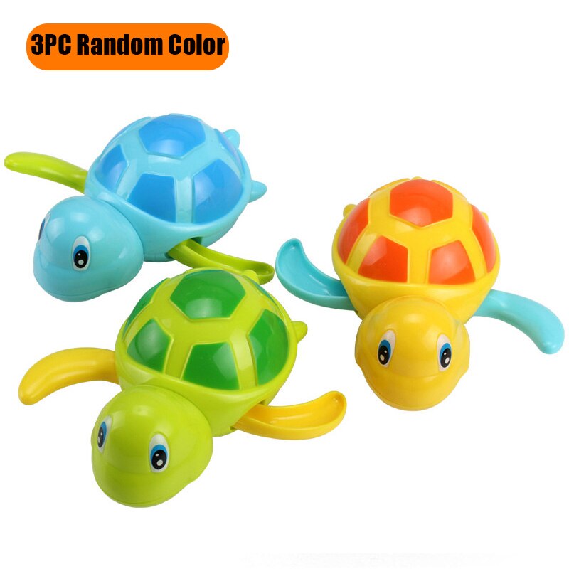 Single Cute Cartoon Animal Tortoise Classic Baby Water Toys Infant Swim Turtle Wound-up Chain Clockwork Kids baby Bath Toys: 1PC Random Color 2