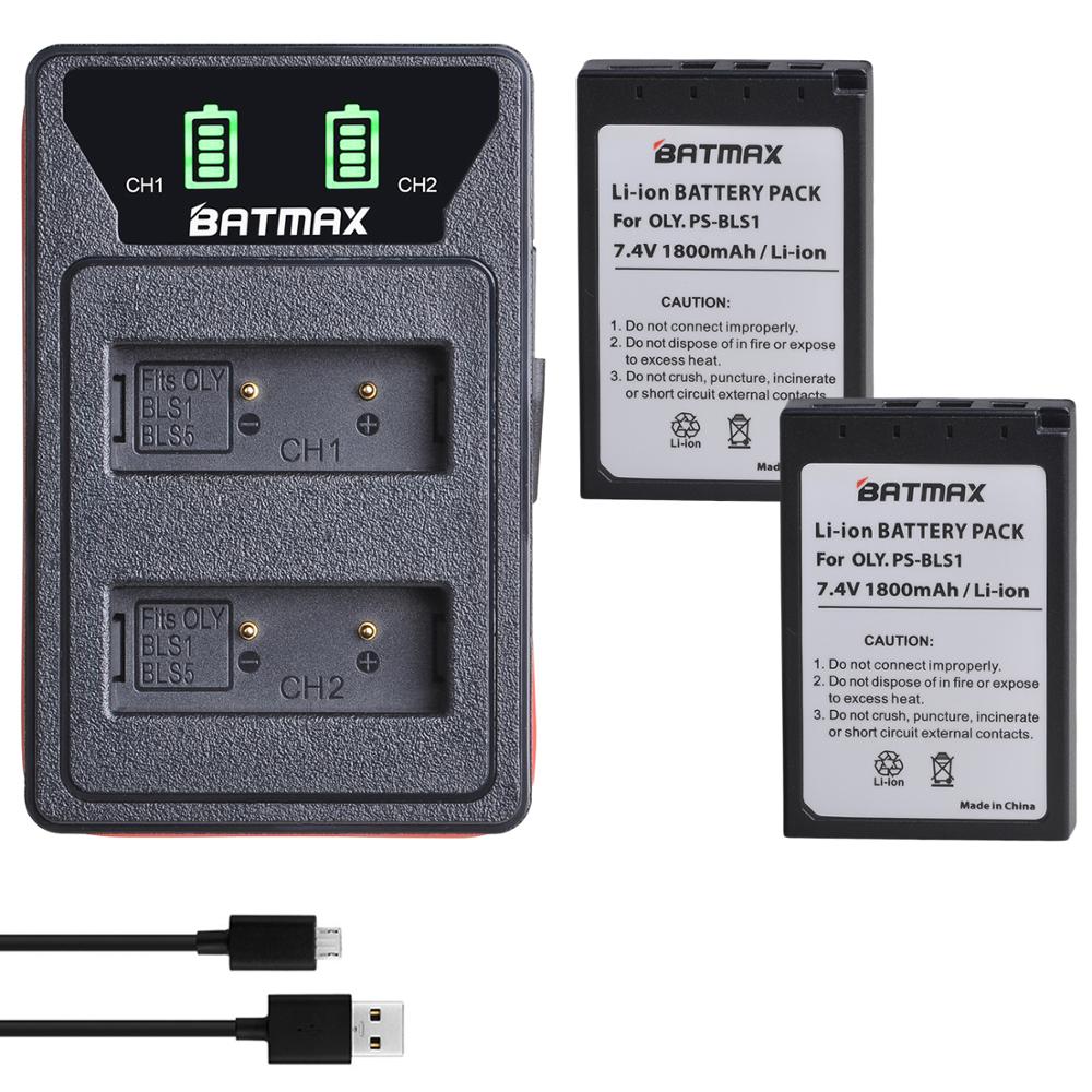 BLS 1 BLS1 BLS-1 Batterien + Bulit-in LCD USB Dual Ladegerät für Olympus E-PL1 E400 E410 E420 E450 e620 E-P1 E-P2