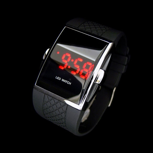 Stijl Mode Digitale Led Horloge Polshorloge Kid Jongens Mannen Zwart Lxh