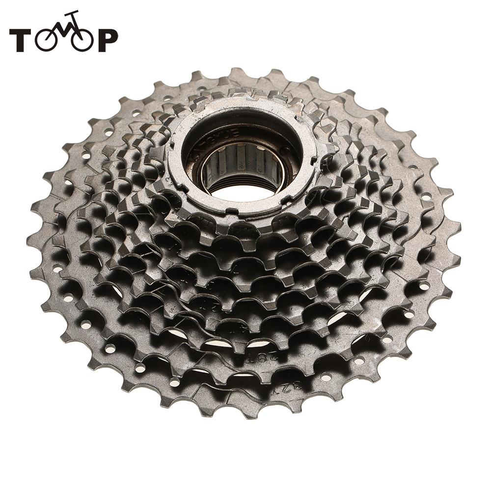 9 Speeds Flywheel MTB Mountain Bicycle Freewheel 9S Cassette Freewheel Crankset Bicycle Parts with Threaded Replacement Parts