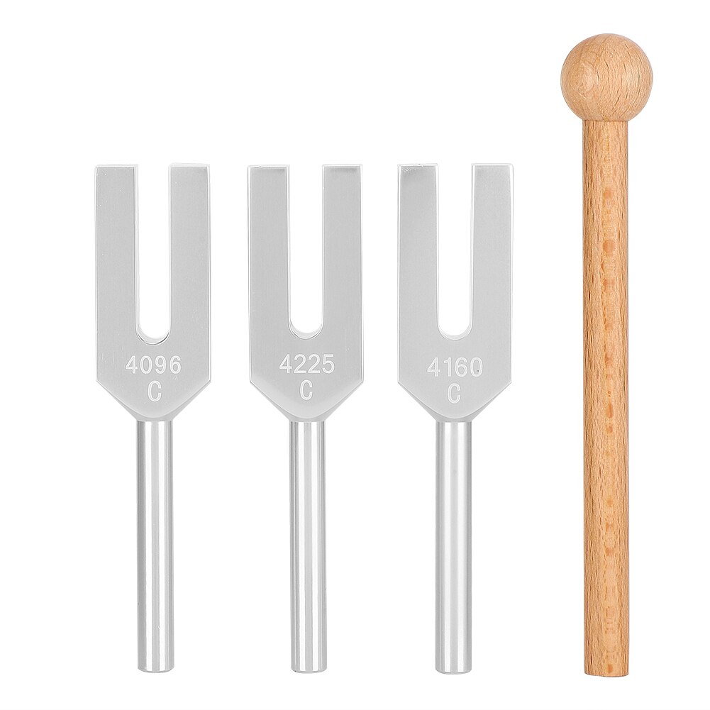 Aluminum Alloy Tuning Fork Sound Healing Therapy Set with Hammer Tool for Sound Healing Therapy Health Care C4096/C4160/C4225
