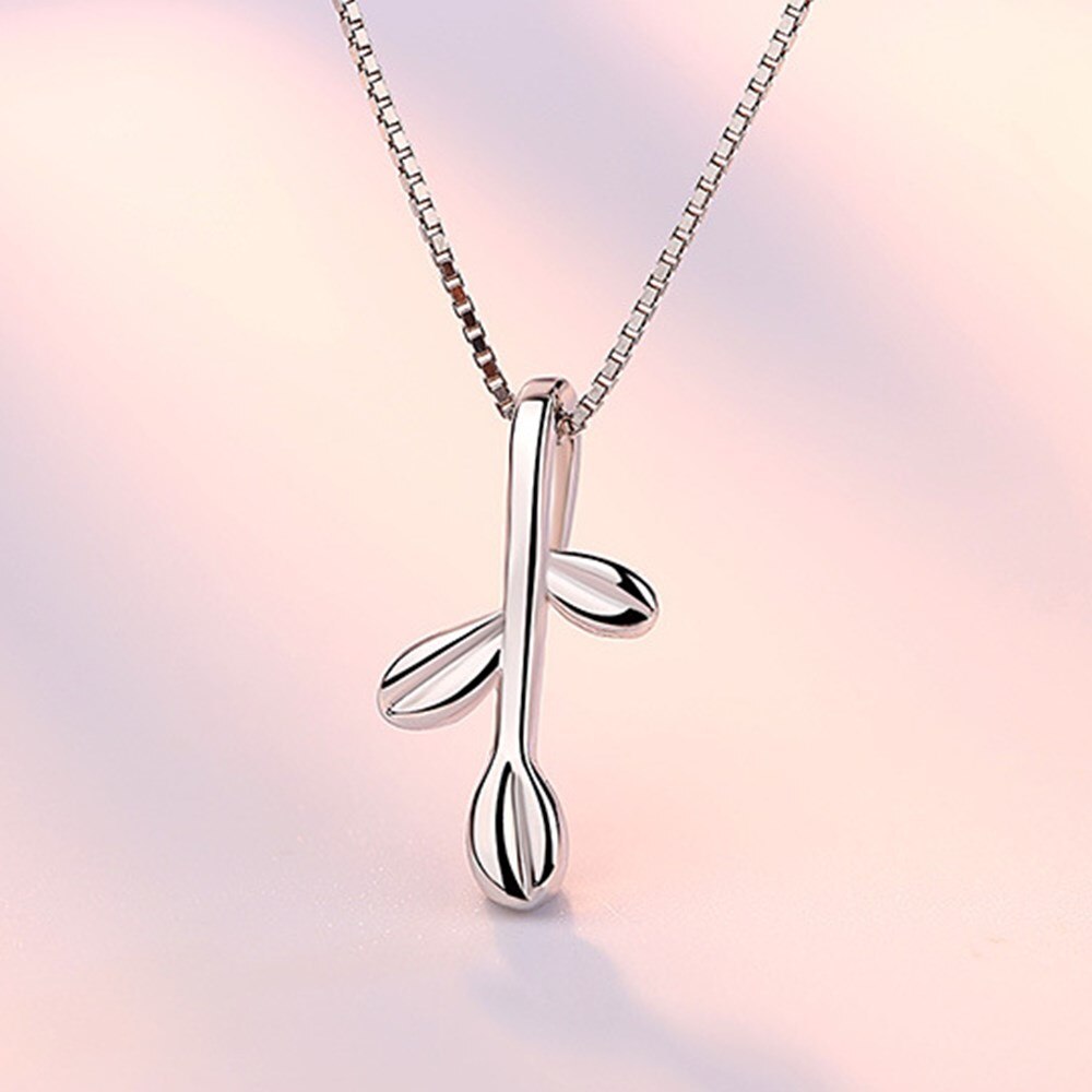 NEHZY 925 Sterling Silver Necklace Pendant Jewelry Woman Small Leaf Necklace Length 45CM