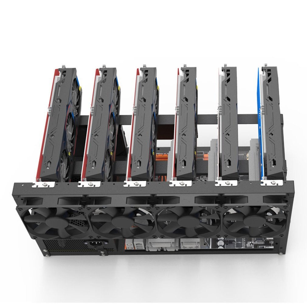 6GPU Open Ethereum Mining Rack Easy To Install Accessory Tools Sturdy Structure Frame Baking Varnish Craft