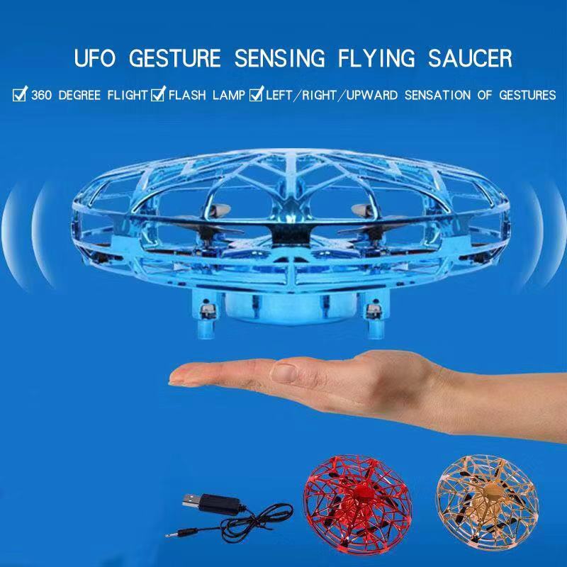 Mini anti-kollision børns elektriske legetøj ufo gestus induktion suspension induktion flyvende underkop