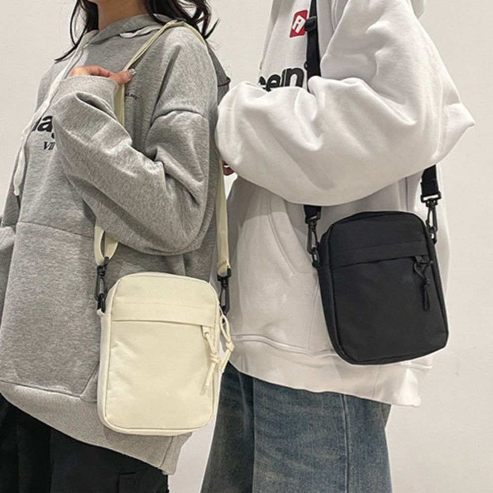 Black White Khaki Crossbody Bags Oxford Cloth Minimalists Tote Bag Long Shoulder Strap Travel Storage Men Women