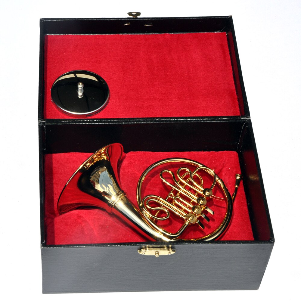 MoonEmbassy French Horn Model Musical Instrument Miniature Desk Decor Display