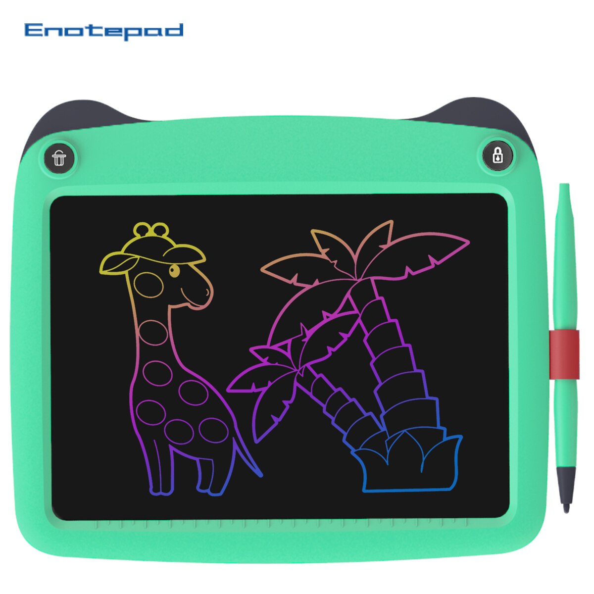 Enotepad 9 Inch Lcd Writing Tablet Drawing Tablet eyes protection ink-free and dust-free writing tablet lcd drawing tablet: EP0109C-GN-1PCS