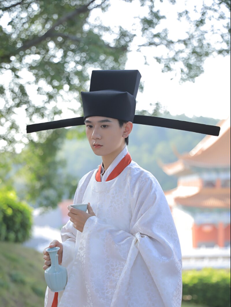 Cappello Hanfu uomo cinese tradizionale antico studente insegnante cappello nero copricapo cappello da uomo dinastia canzone maschile