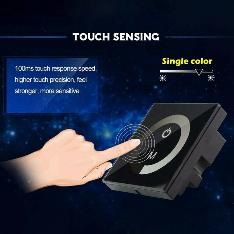 Tuya Dimmer Switch DC 12V-24V Smart Touch Panel Switch Lights Dimmer Controller Alexa Google Home UK/EU Wall Mounted Switch