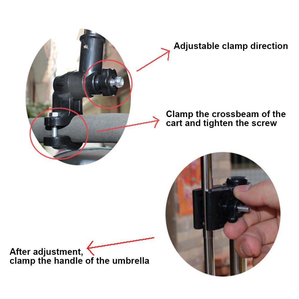 Schroefdraad Duurzaam Aluminium Regenachtige Rijden Mount Fiets Accessoires Kinderwagen Verstelbare Paraplu Houder Met Clip