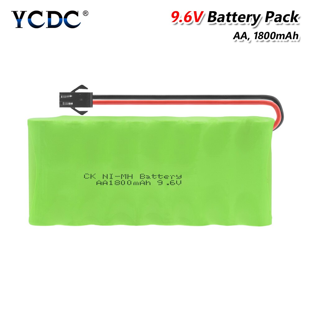 9.6V 1800mAh 8*AA Rechargeable Ni-MH Battery Pack Group With SM-2P/L6.2 Connector Rechargeable Ni-MH AA 9.6V Battery Group