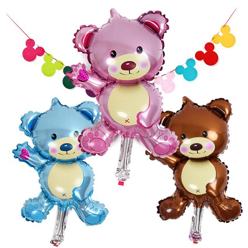 1 pc mini dejlig bjørn aluminiumsfolie ballon fødselsdagsfest dekoration legetøj bjørn bedste lille ballon tegneserie  f6 t 9