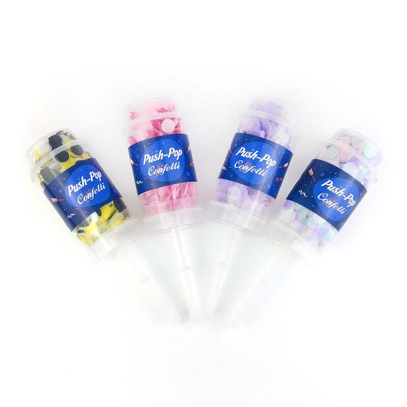 10pcs/set Push Pop Confetti Poppers for Wedding Happy Birthday Boy Blue Pink Paper Mermaid Confetti Party Decoration