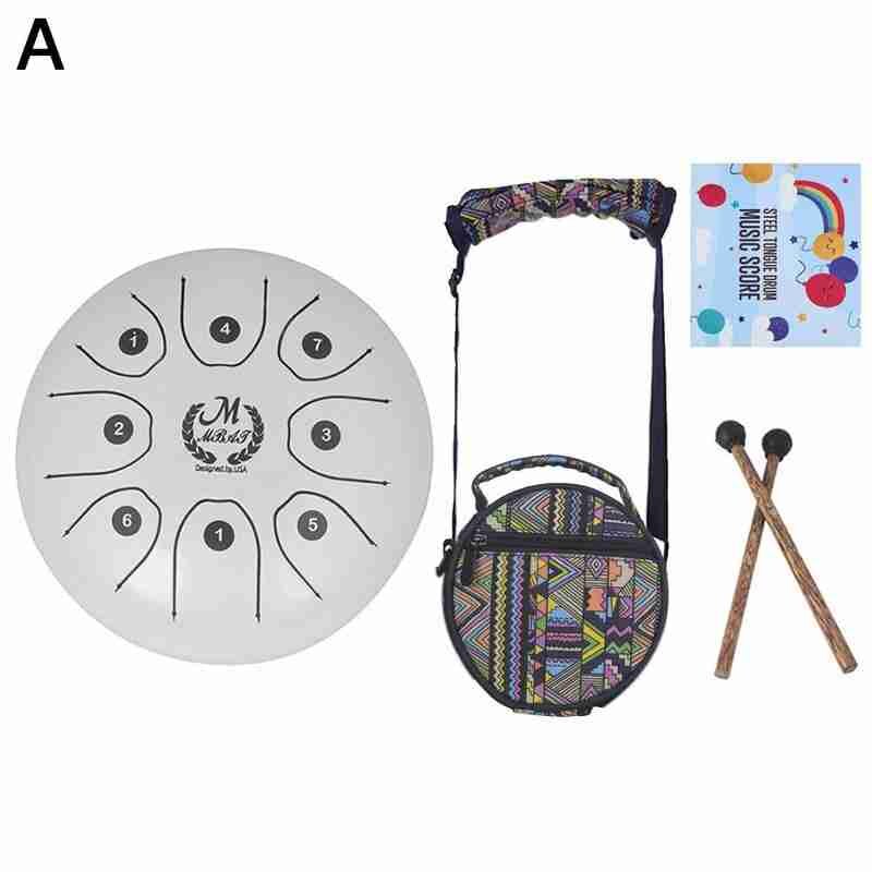 AMKOSKR 8 Inches 20 cm Stalen Tong Drum, C Key 8 Notes Hand Drum voor Kind, Percussie Instrument Hand Pan Drum met Drum Mallets/Draagtas (Groen