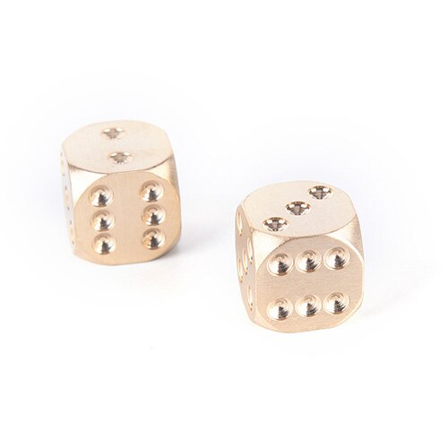 Gold Brass Solid Dice Manual Grinding Bar Dice Toys Game Entertainment Accessories 13mm