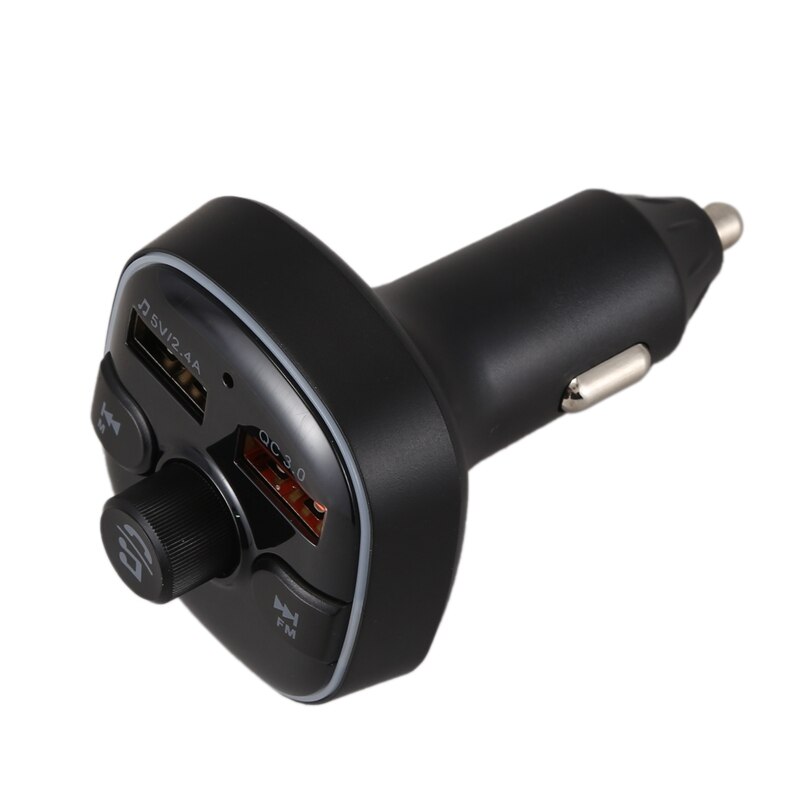 Hama Bluetooth FM-zender voor autoradio met autolader, handsfree (auto- adapter voor sigarettenaansteker aansluiting met aansluitingen voor microSD, USB-stick en QC 3.0 voor het opladen) zilver
