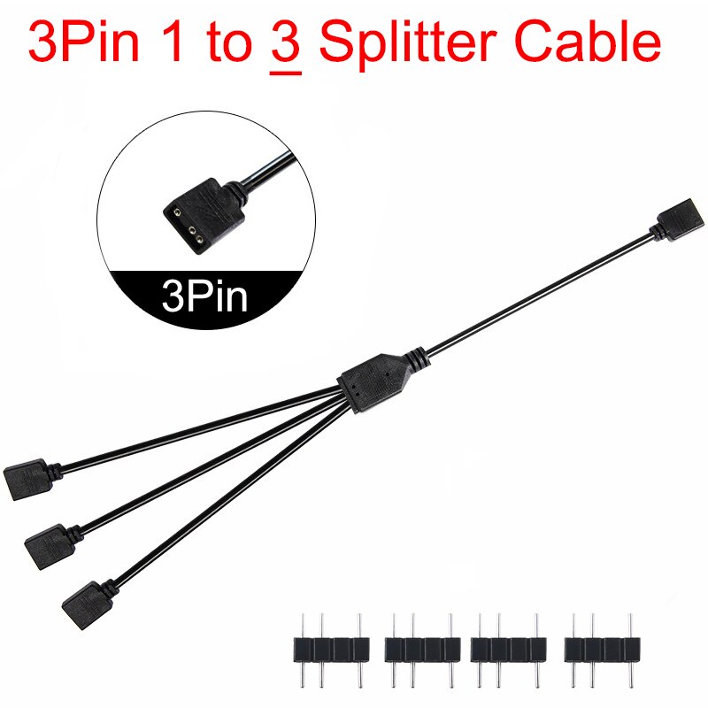ARGB 5V 3Pin 12V 4Pin 30cm 50cm 1m 2m 3m 5m Verlängerungskabel Adapter 1 auf 1 2 3 4 5 Splitterkabel für MSI ASUS ASRock AURA LED: Elfenbein