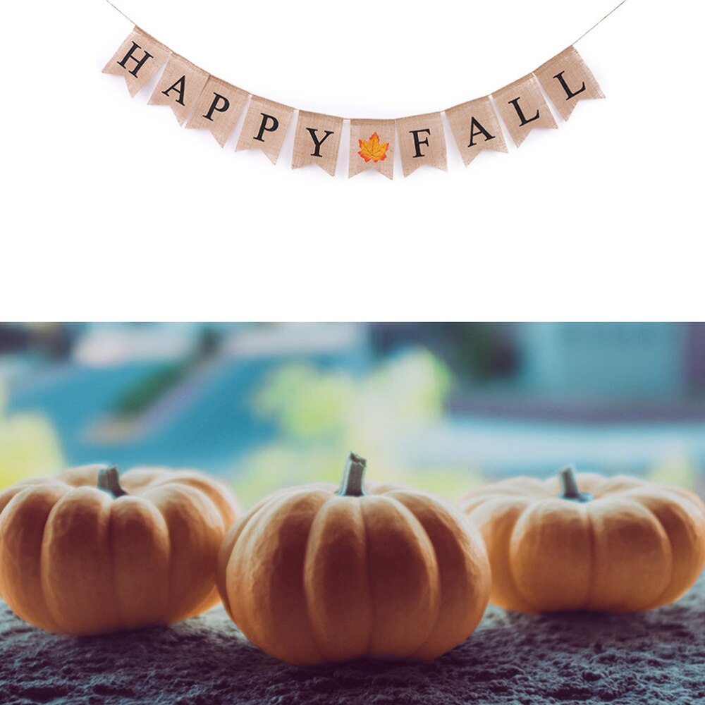 1pc Banner Swallowtail Shape Happy Fall Maple Beautiful Decorative Bunting Banner Supplies for Festival Summer Hawaii Party