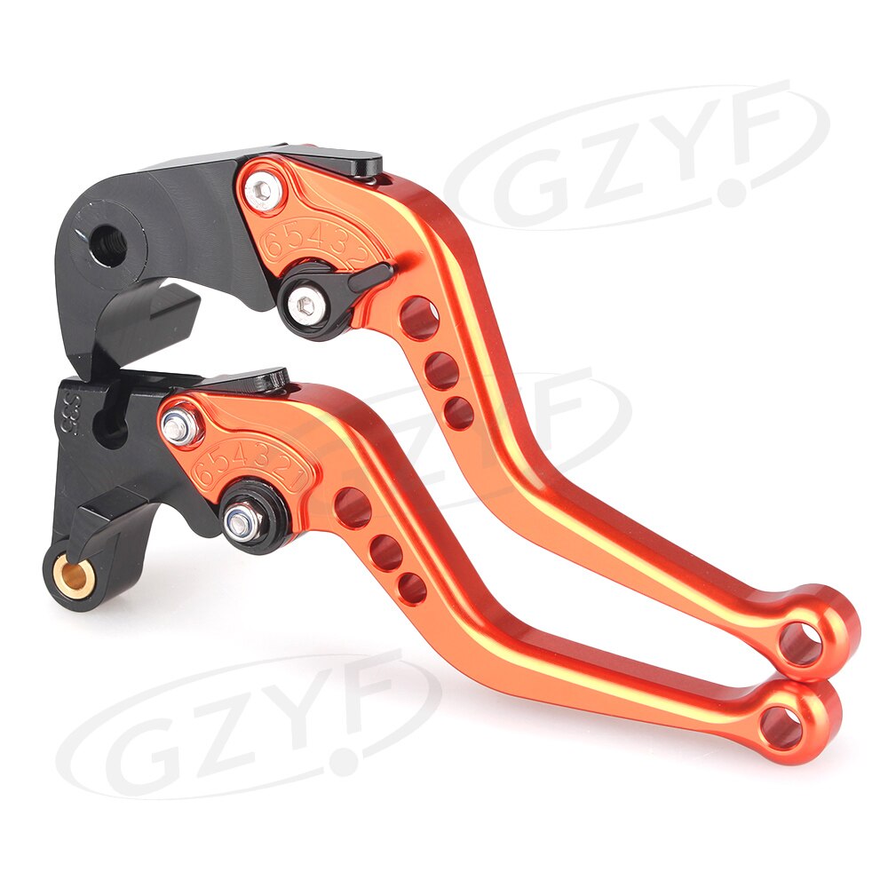 CNC moto réglage frein embrayage leviers poignée pour Suzuki Hayabusa GSX1300R aluminium: Orange Black