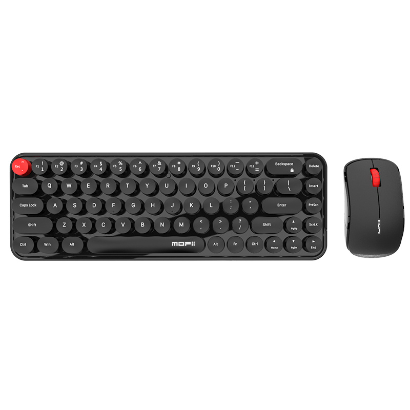2.4G Wireless Keyboard and Mouse Combo 68 Round Keys For PC Desktop Laptop: black