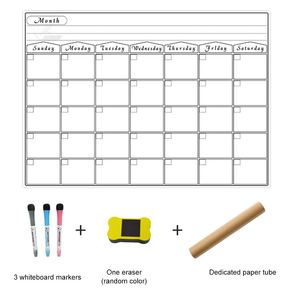 A3 Magnetische Wekelijkse & Maandelijkse Planner Whiteboard Magneet Flexibele Dagelijks Bericht Tekening Koelkast Bulletin White Board: 1