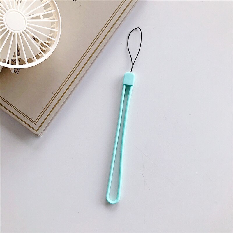 Liquid Soft Rubber Silicone String Wrist Lanyard for Keys Mobile Phone Charm Strap for iPhone Samsung Huawei Finger Ring Pendant: Mint
