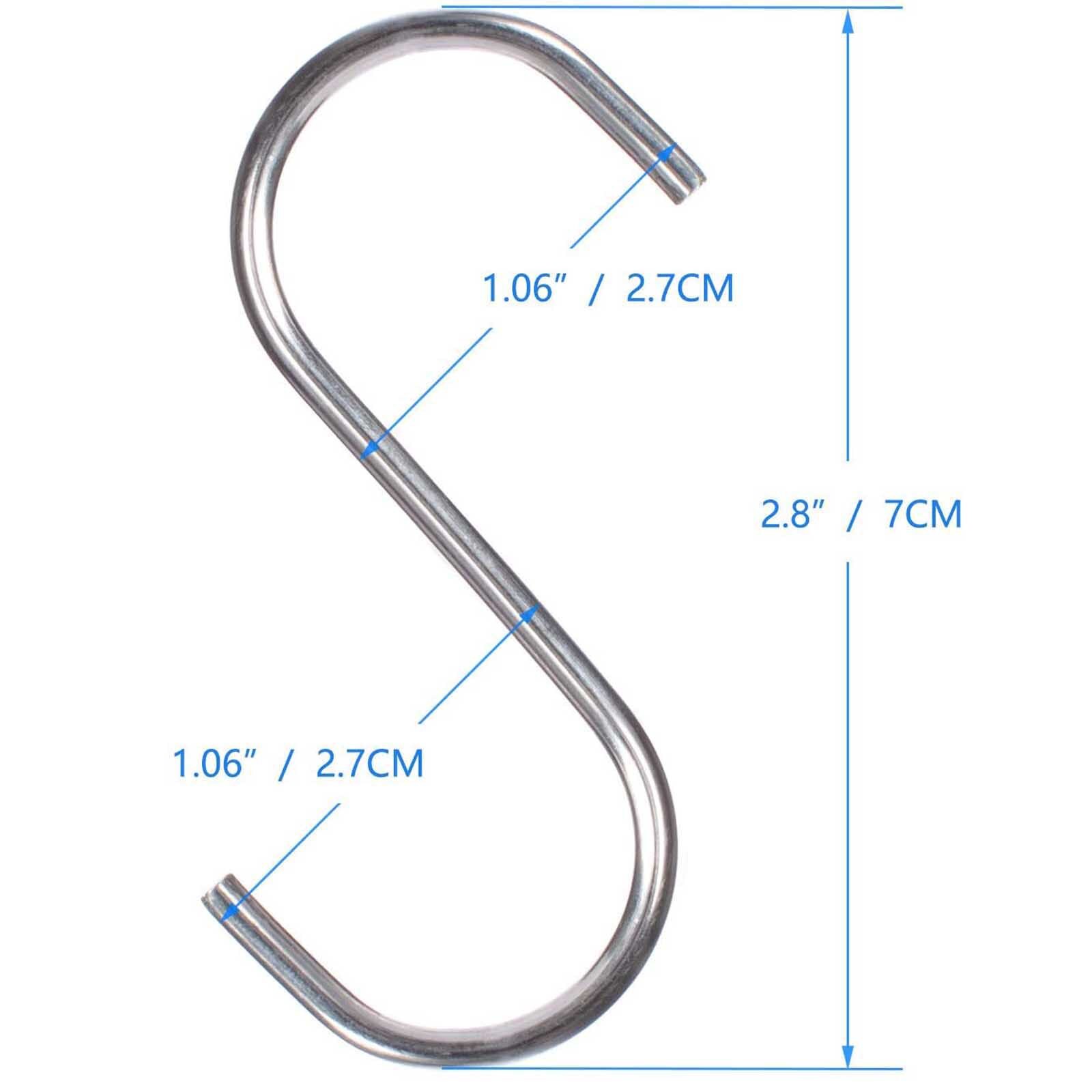 12PCS Kitchen Hooks Tableware Hanger Stainless Steel Silver Color Hooks S Shaped Hanging Hooks Bedroom Hanging Storage Tool #Y10