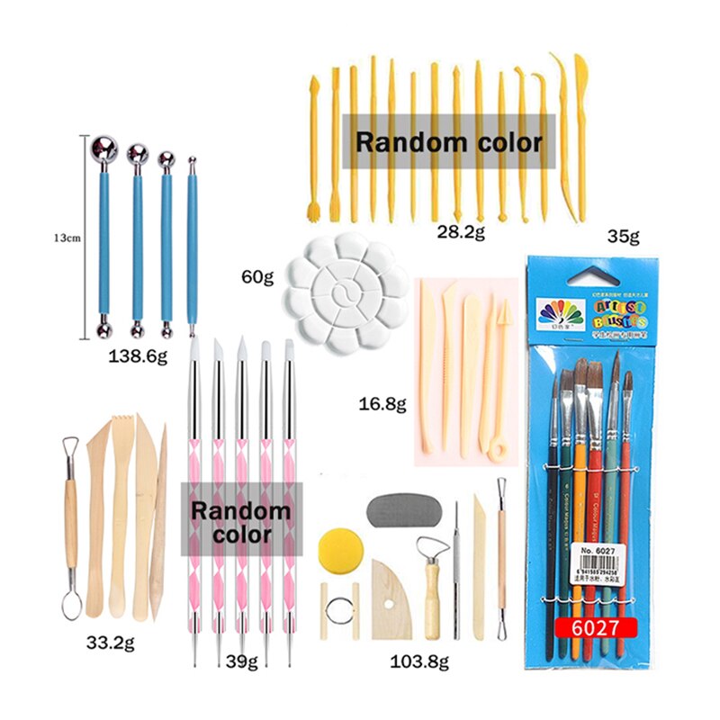Clay Tools Set Shaping/Modeling/Sculpting/Carving/Coloring DIY Clay Tools Ceramic/Pottery Plastic/Wooden/Metal Sculpture Tools